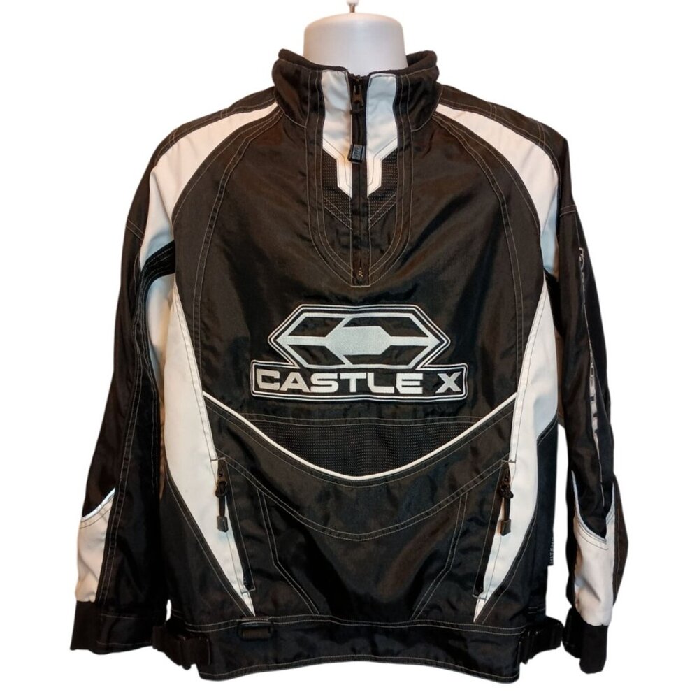 Castle X Racing Snowmobile Hitena1/4 Zip Pullover Sz. Youth XL Jacket Black/Whit